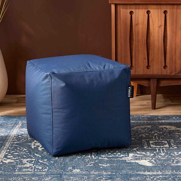 Gamma Blue Cube Pouf