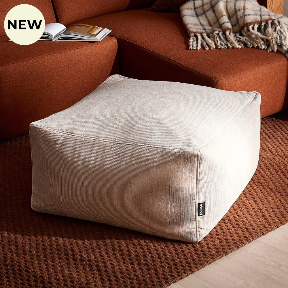 Eden Corduroy Ottoman Off White Ottoman